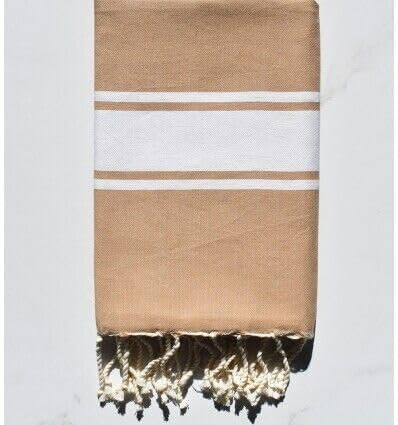 Corredocasa Asciugamano Telo Mare Cotone Leggero - Morbido Asciugamano Spiaggia Lettino Fouta,Telo Mare da Viaggio Assorbenza Asciugatura Rapida Antisabbia (Beige, 90x170 cm)