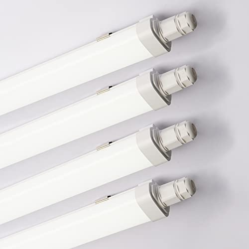 Sundertech Lot de 4 neon led 150cm, 45W IP65 tube LED 6500K, reglette led pour garage, entrepôt, parking, bureau, atelier, éclairage de cuisine.