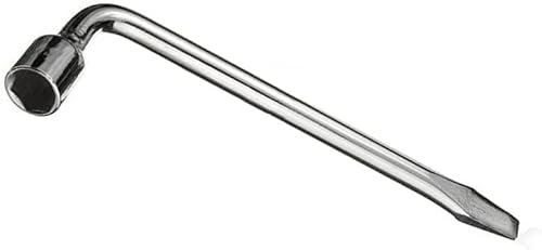 Zeromall 17mm Car Spare Tire Wrench, L-type Hexagon Slotted End Socket Repair Tool Car Spare Tire Lug Wrench for Jack