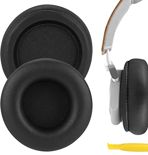 Geekria Ersättningsöronkuddar för Bang & Olufsen Beoplay H4/ H6/ H7/ H9/ H9i/ HX, öronkuddar med portaler, reparationsdelar med videoguide (svart/ingen plastklämma)