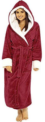 Morgenmantel Damen Flauschig aus Fleece mit Kapuze Hausmantel für Herbst und Winter Mädchen Hausmantel Mode Bademantel mit Gürtel Kaputzenbademantel Plüsch und Kuscheliger Bademantel für Frauen