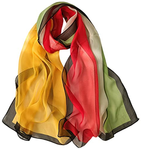 FAIRYGATE Seidentuch Damen Bandana Damen Chiffon Stola Schal Festliche Langschal für Abendkleid oder Brautkleid 20A54