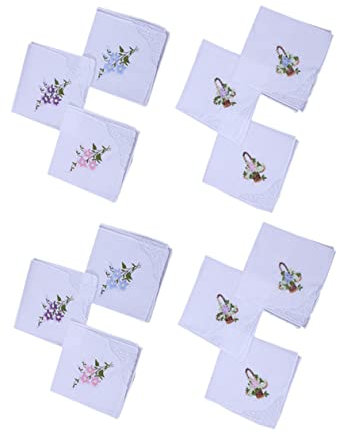 Cabilock Bestickte Spitzen-hochzeitsservietten 12er-Set Baumwollservietten Für Damen Für Hochzeits- Und Abendessenservietten
