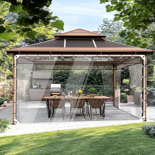 BeGrit Lona de lona transparente impermeable de 430 g/m², resistente al desgarro, resistente al frío, con ojales para el jardín al aire libre