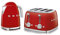 Smeg 50’s Style Retro Range Breakfast Set, 1.7L 3000W Kettle and Multi-Functional Control 4-Slice 2000W Toaster, Red, KLF03RDUK/ TSF03RDUK
