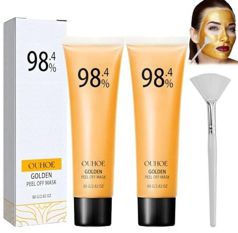 Mascarilla Peel Off 2 Piezas, Gold Foil Peel Off Mask, Mascarilla Facial Hidratante, para Hidratación, Antiarrugas, Limpieza