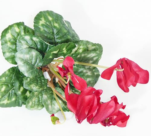 Pianta Ciclamino Cm 32 7 Fiori Artificiali Composizione Floreale (Rosso)