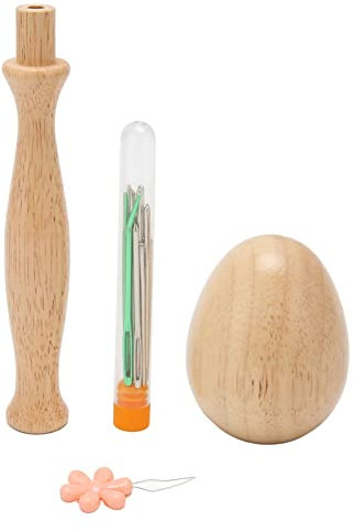 Stopf-Ei, Stopf-Ei Für Socken, Stopf-Ei aus Holz, Stopf-Zubehör-Set Mit Nadel Mit Großem Öhr, Erwachsene, Darner, DIY, Handarbeit, Heim-Nähpflege