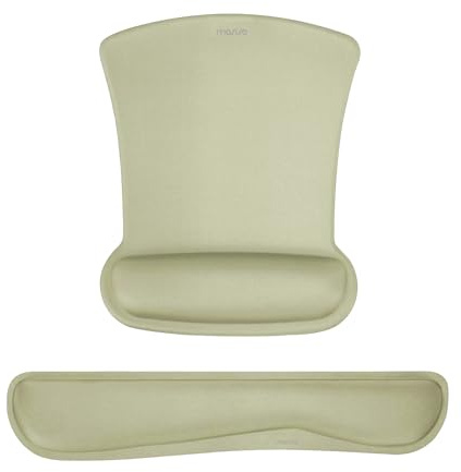 MOSISO Repose-Poignets pour Tapis de Souris & Clavier,Tapis de Souris Ergonomique Base Antidérapante Home/Office,Pain Relief & Easy Typing,Cushion avec Neoprene & Raised Memory Foam,Vert Olive