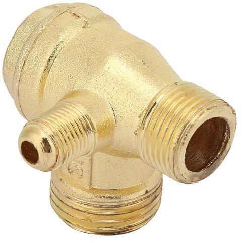 Clapet Anti-retour de Compresseur D'air 1/2 3/8, Clapet Anti-retour en Laiton à 3 Voies Clapet Anti-retour Unidirectionnel pour Raccords de Tuyauterie Connecteur de Tube 42x39mm