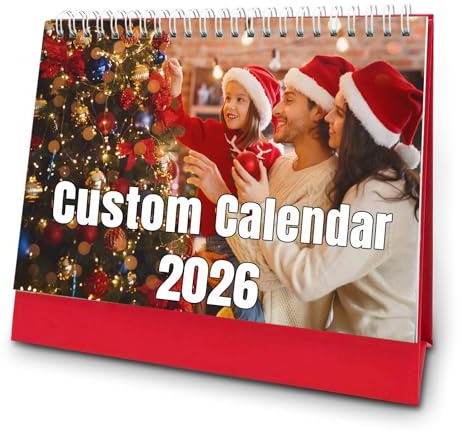 Personalisierter Tischkalender 2026 mit eigenen Fotos, Personalisierter Desktop Kalender, Fotokalender Selbst Gestalten, Tolle Geschenkidee für Weihnachten oder Geburtstag