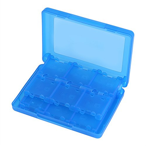 OUCRIY 28 in 1 PP Game Card Storage Plastic Game Card Case Cartuccia Scatola di Immagazzinaggio per 3DS DSL DSI LL Nero, Blu, tradizionale
