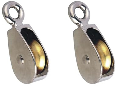 2 Stück Umlenkrollen, Umlenkrolle Klein für Seile, Seilrolle, Stahlseil, Schiffen, Yacht (36mm Einzelne Umlenkrolle)
