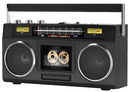 OZTYSGXM Cassette Tape Player Boombox - AM FM Portable Radio Multi-Band Retro Tape Recorder, Dual-Channel Stereo Radio Bluetooth USB Player for Music and Audio Lovers