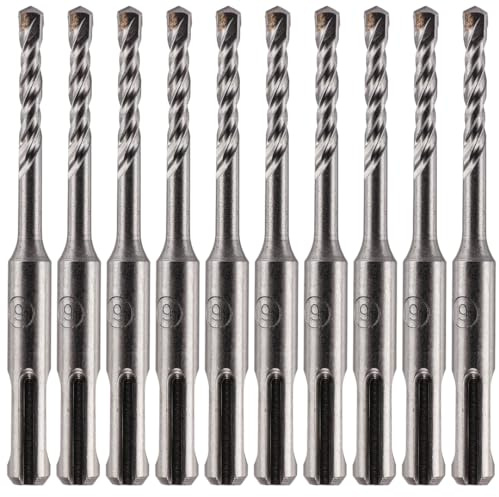 Rennie Tools - 10 Pack Of 6.5mm x 110mm Long SDS Plus Hammer Drill Bits | Professional TCT Tungsten Carbide Tipped Masonry Drill Bit For Brick, Concrete, Stone, Granite. 6.5mm SDS Drill Bit