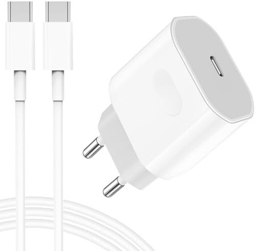 USB C Ladegerät Ladekabel für iPhone 17 16 15/17 16 15 Pro/17 16 15 Pro Max/Plus/16e/17 Air,25W USB C Adapter mit 2M Kabel für iPad Pro/Air/A16/10 Generation,Stecker Schnellladegerät Schnellladekabel
