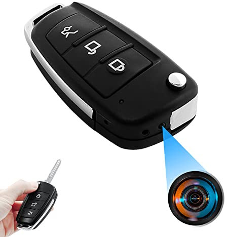 UYIKOO Telecamera Spia Nascosta, Mini Telecamera Nascosta Chiave Auto Micro Spy Cam 1080P HD Microcamera Spia con Rilevamento del Movimento Visione Notturna
