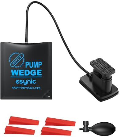 eSynic 1 st uppblåsbar monteringskudde med fotpump och manuell pump med luftkudde 350 kg fot 200 kg handluft kil för installation av dörrar fönster möbler kylskåp