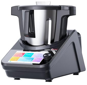 Necchi Robot da Cucina Chef Genio, Potenza Totale 1700 W, Velocità regolabile da 60 a 7000 rpm, Controllo temperatura da 37°C a 180°C, Bilancia integrata 5kg