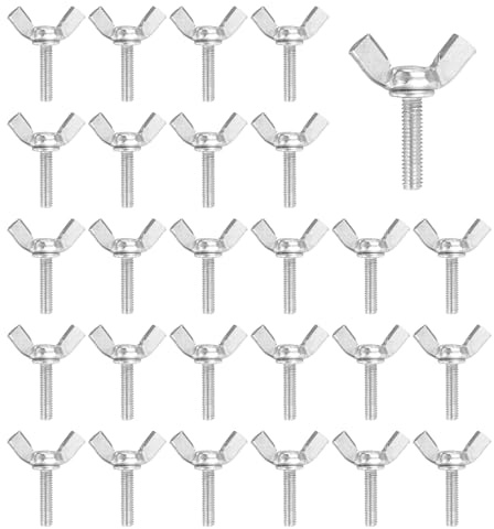 sourcing map 40 bulloni a vite a farfalla M4 x 16 mm, in acciaio al carbonio zincato, viti a testa zigrinata, per casa, macchina, apparecchiature elettroniche