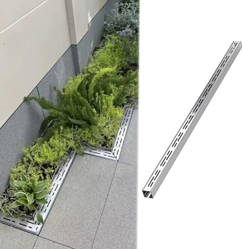 Griglia di scarico lineare in acciaio inox, filtro per grondaia per un efficiente drenaggio dell'acqua e controllo del flusso, ideale per uso esterno e interno