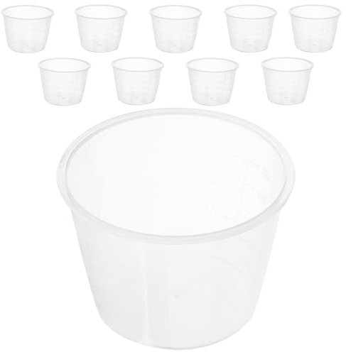 CIYODO Set de 10 Vasos Medidores Transparentes para Arroz y Líquidos, Resistentes, Medición Clara y Aptos para Uso en Cocina Diaria y Olla Arrocera
