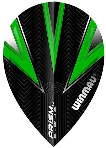WINMAU Prism Alpha Black & Green Extra Dicke Dart Flights - 1 Sätze pro Packung (3 Flights insgesamt)
