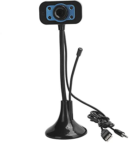 VBESTLIFE Webcam USB, avec Microphone Externe, Rotation Flexible, avec 4 Lumières LED, pour Les Salles de Classe en Ligne, Jeux de Diffusion en Direct