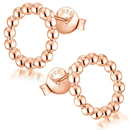 Ohrstecker Kreis Silber 925 Damen Ohrringe rund mit Kugel 11mm SO-408 | Ohrschmuck aus hautfreundlichem Sterlingsilber von MATERIA by Matthias Wagner