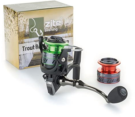 Zite Fishing Ultra Light Angelrolle 1000 3+1BB | Spinnrolle Forellen Spoons Gummiköder Angeln | 2 Aluminium-Spule