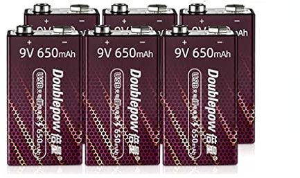 MNB 9V Batterie Rechargeable 6F22 Batterie au Lithium Corps température Pistolet Cube multimètre Microphone Neuf Volts USB Guitare (Size : 6)