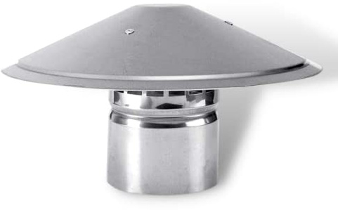 AirTech-UK Stainless Steel Roof Cowl 125mm Ducting Pipe Woodburner Flue Liner Ventilation Pipe Rain hat Chimney Pot Roof Cowl rain Cover (125mm/5)
