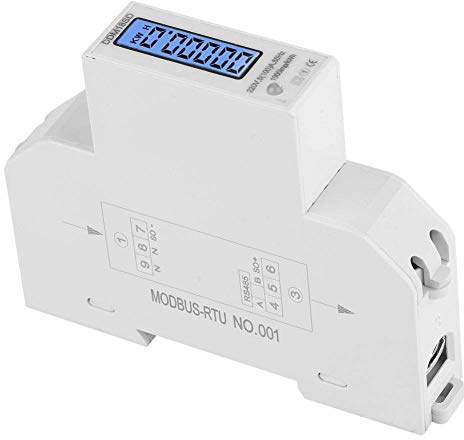 Hduacuge 5-100A 220V Compteur D'éNergie Monophasé RS485 Protocole MODBUS LCD Affichage -ÉClairé Rail Din Watt MèTre Compteur D'éNergie