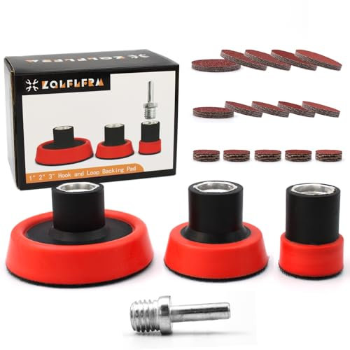 1 2 3 Hook and Loop Backing Pad with 90PCS Sanding Discs - Angle Grinder Attachments with 5/8-11 Threads, Sanding Pad for Wood Sanding Buffing Polishing (80/120/240/320/600 Grit)