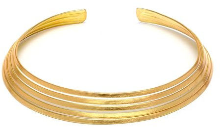 Vestopazzo Vlnet collana girocollo rigido a 5 linee in ottone| Lavorazione artigianale| nickel tested | taglia unica DD00033