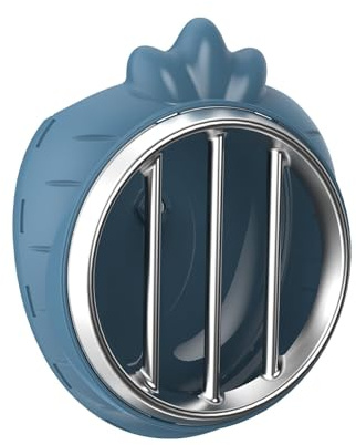 Small Animal Hay Feeder, Chew-Proof ABS Body 304 Stainless Steel Grid Timothy Alfalfa Rack for Rabbit Bunny Guinea Pig Chinchilla Cage Hutch Crate (Blue)