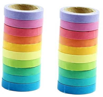 OSALADI 2sets Scrapbooking Band Regenbogen Washi Masking Adhesive Dekorative Klebrige Papier 10 Stücke * 2