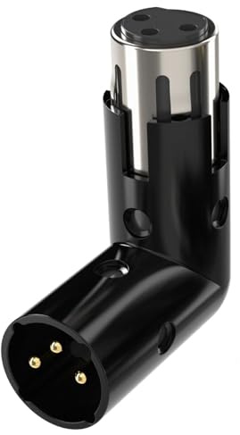 Greluma 1 Styck Justerbar Man till Kvinna Rät Vinkel XLR-Adapter, 3-Stifts XLR 90 Grader Adapter