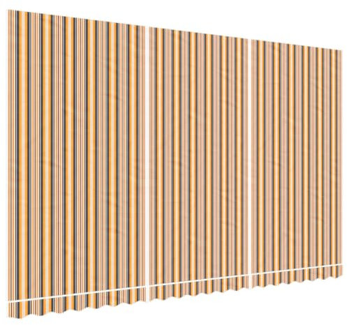 vidaXL Tissu de Remplacement pour auvent Rayures Multicolores 5x3 m, Dessus d'auvent de Remplacement, Parasol de terrasse, Tissu de Rechange pour auvent