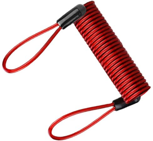 Cavo promemoria per blocco – Corda promemoria | Cavo di blocco disco per protezione antifurto | Corda di sicurezza in filo di acciaio a molla promemoria per scooter moto moto veicolo bagagli caschi