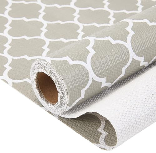 CREATCABIN Revestimiento para Cajones Y Estantes de Cocina, Papel Impermeable para Estantes, No Adhesivo, Antideslizante, PVC, Gris, para Armarios, Estanterías, Tocadores de Baño, 11.8 pulgada X 9.8 p