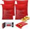4 piezas Bolsa Asar Patatas, 18.5 x 25.5cm Bolsa de Papas para Microondas, Bolsas Patatas Asadas Reutilizable, Bolsa de Cocina Perfecto Patatas Lavable, Ideal para Maíz Dulce, Pan, Boniatos(Rojos)