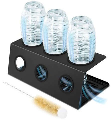 Flaschenhalter für Sodastream,Abtropfständer für Sodastream,Edelstahl Abtropfhalter Abtropfständer Abtropfgestell mit Herausnehmbare Abtropfmatte,Flaschenbürste und Schutzringe,für Duo Crystal