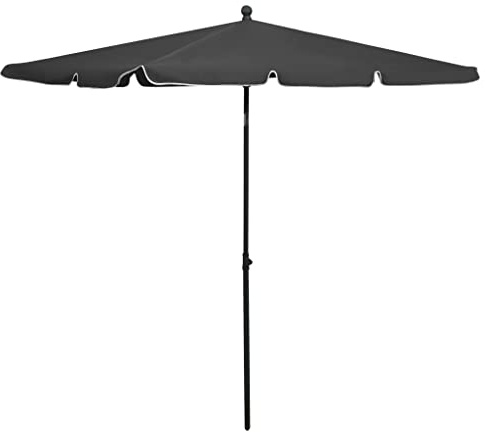 Parasol rectangulaire - Anthracite - 210 x 140 cm - Parasol de terrasse inclinable avec tissu de protection solaire UV pour l'extérieur - Protection solaire optimale de terrasse
