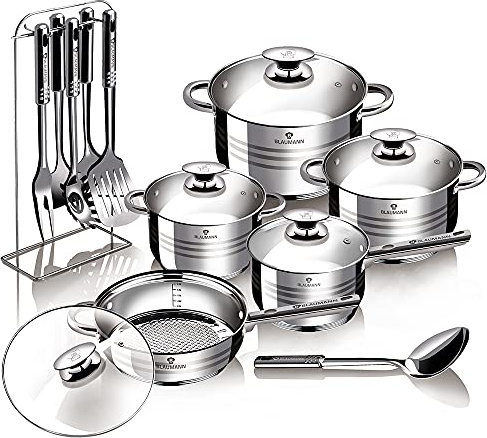 Blaumann Gourmet Line 17-Piece Steel Cookware Set BL-3133