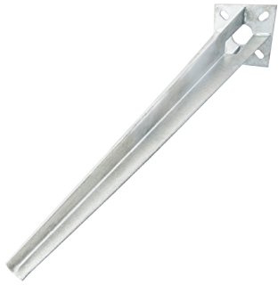 Einschlaghülse für 34 mm Maschendraht Rundpfosten, verzinkt, 500 mm | 100 mm Einstecktiefe | 100 x 100 mm Kopfplatte | 5 mm Plattenstärke | Für Pfosten & Streben