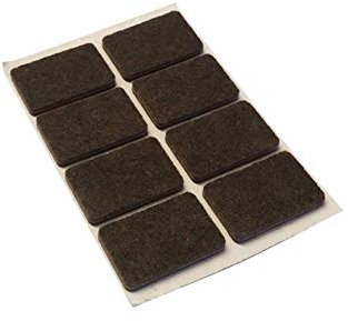 Feltrini adesivi rettangolari 20 x 30 mm. - marrone - 8 pz.