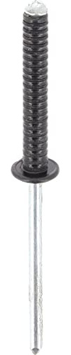 Restagraf - Rivets Cannelés Noirs pour Plaques d'Immatriculation - Diamètre 4 mm - Fixation Durable sur Carrosserie ou Support Plastique - Réf. 4737 - Sachet de 30