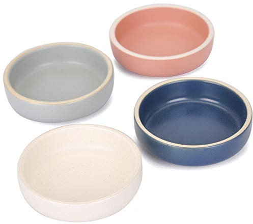 WHJY - Set di 4 piatti per salsa in ceramica, per sushi, per sushi, piatti da portata impilabili, in porcellana smaltata opaca