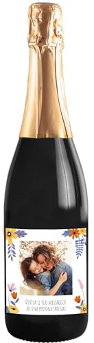 Bottiglia di Prosecco personalizzata per lei - Idea regalo esclusiva e originale per la festa della mamma, festa della donna, nuova nascita, compleanno e Natale per donna (Foto e testo, 0,75L)